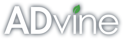 advine logo -white and green ADvine White Text Logo Fresno