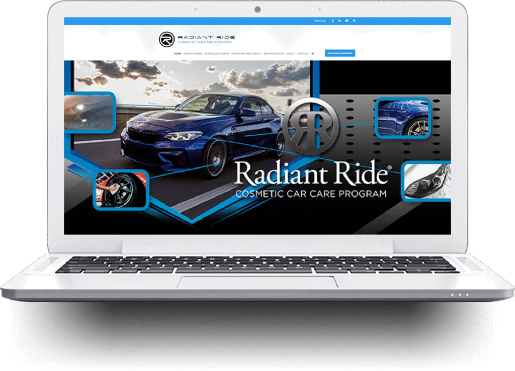Asset 1 Laptop view of the Radiant Ride Website